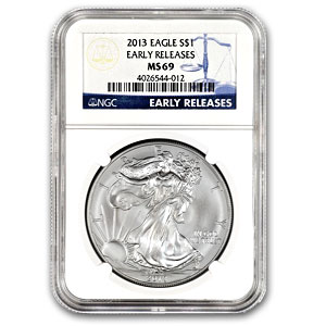 2013 1 oz USA Silver Eagle MS-69 NGC - Early Release - Click Image to Close